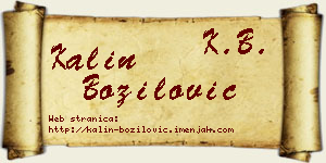 Kalin Božilović vizit kartica